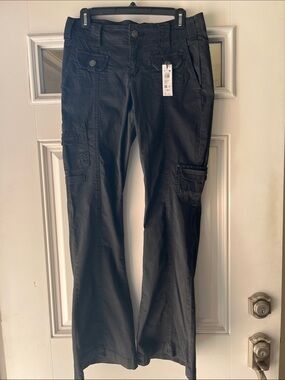 Garage Black Wide-Leg Cargo Trousers